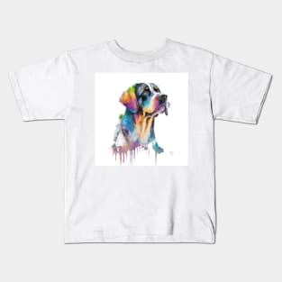 Appenzeller Sennenhund Dog In Watercolor & Pen Kids T-Shirt